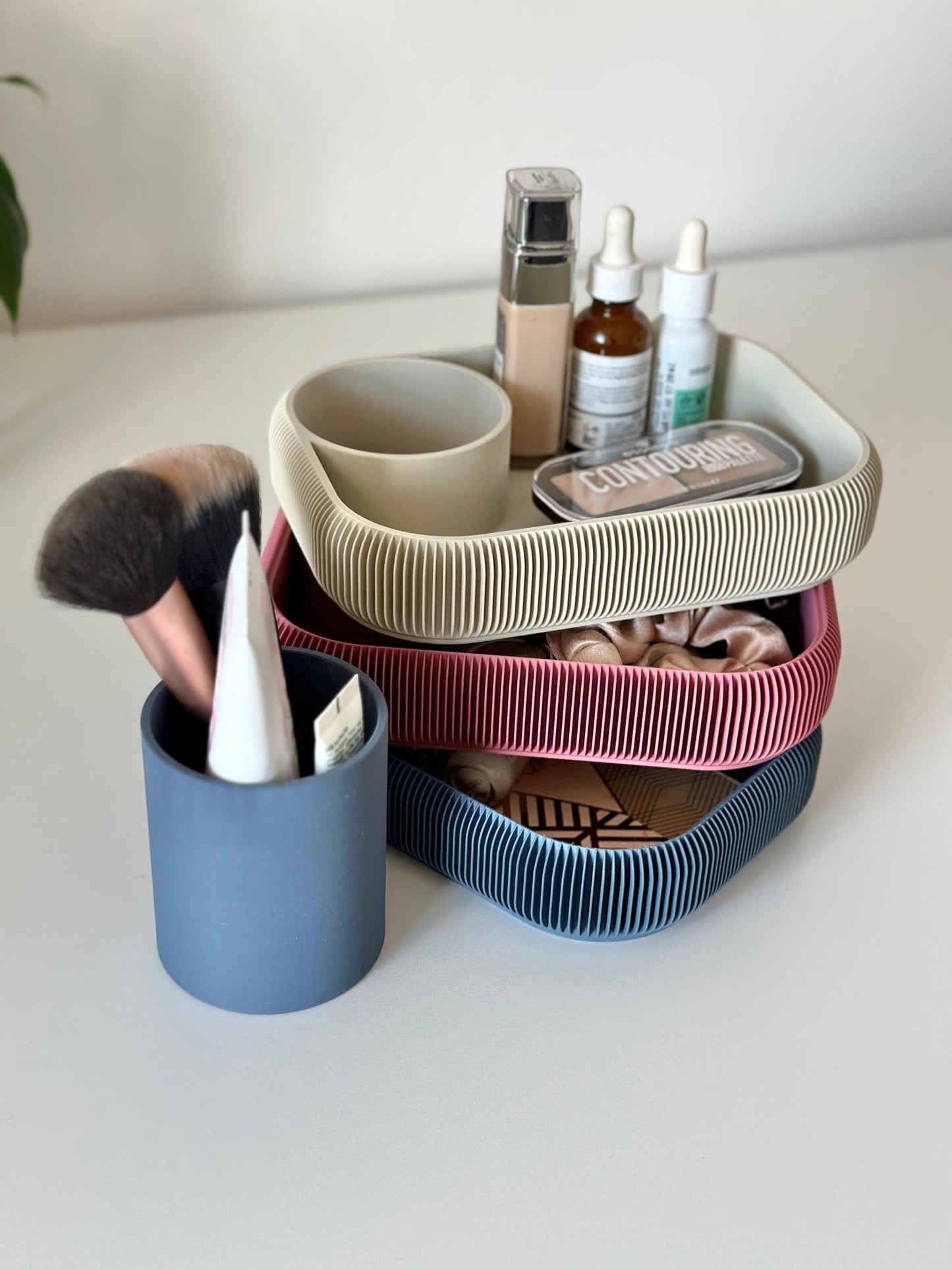 STACKSEY Organizer – 3-Tier Rotating Minimalist Tray