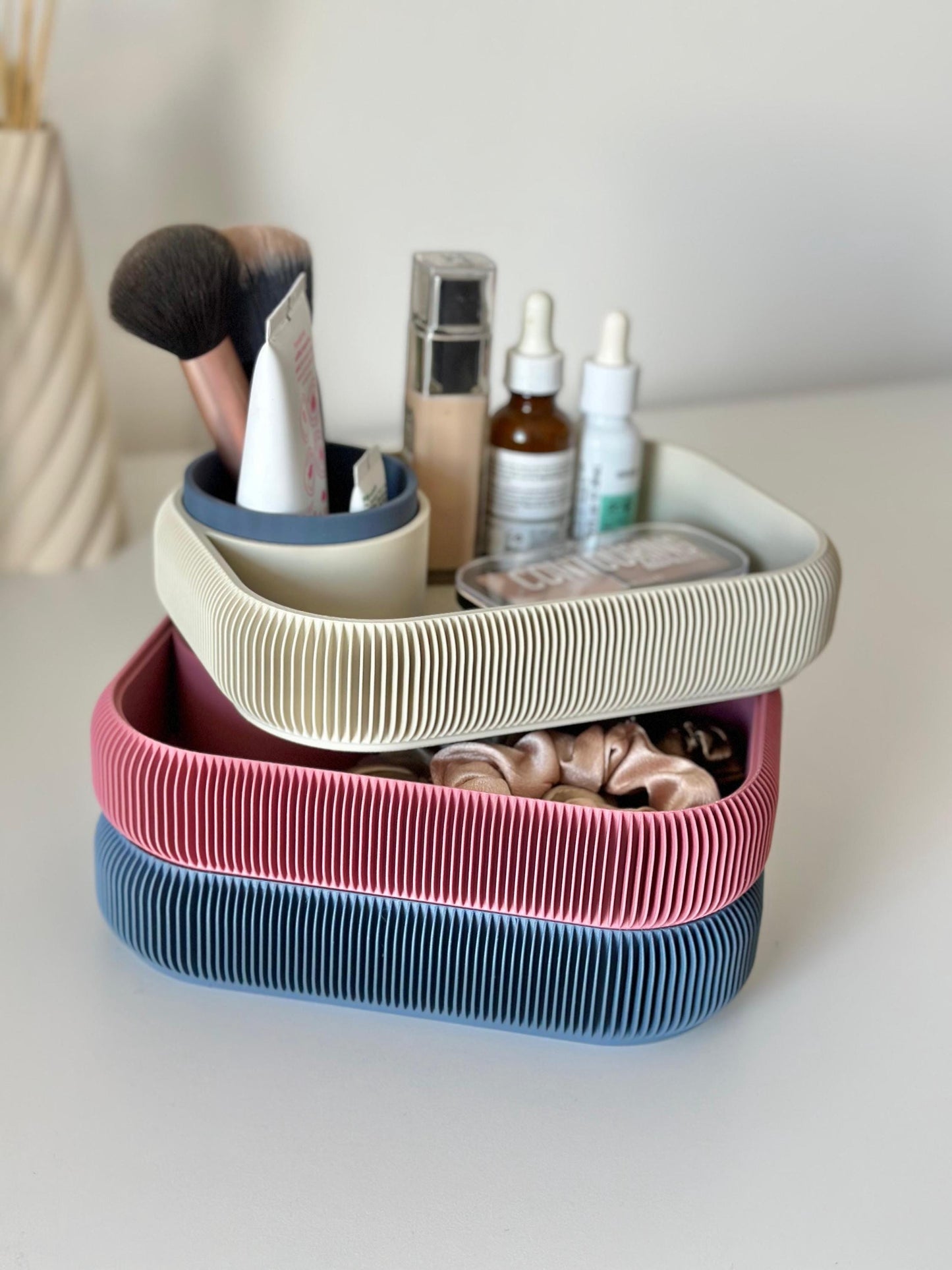 STACKSEY Organizer – 3-Tier Rotating Minimalist Tray