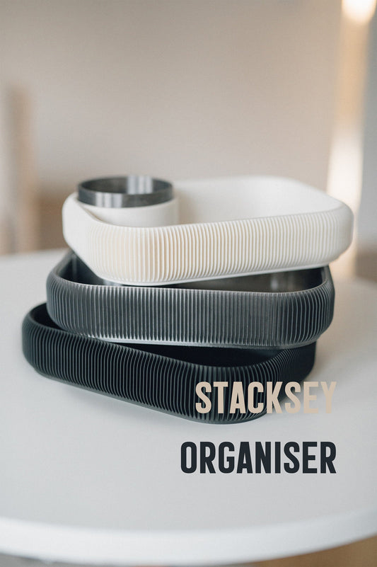 STACKSEY Organizer – 3-Tier Rotating Minimalist Tray